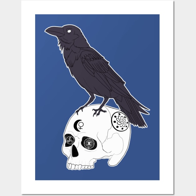 Crow and Skull Wall Art by claudiecb